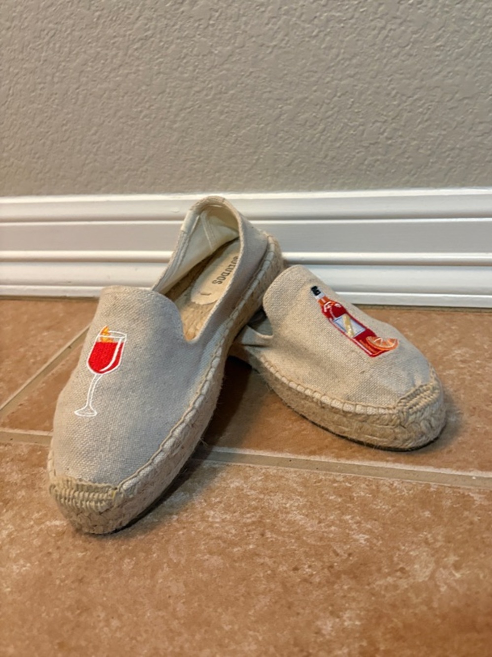 Soludos Beige Aperol Spritz Canvas Espadrille Slip-On